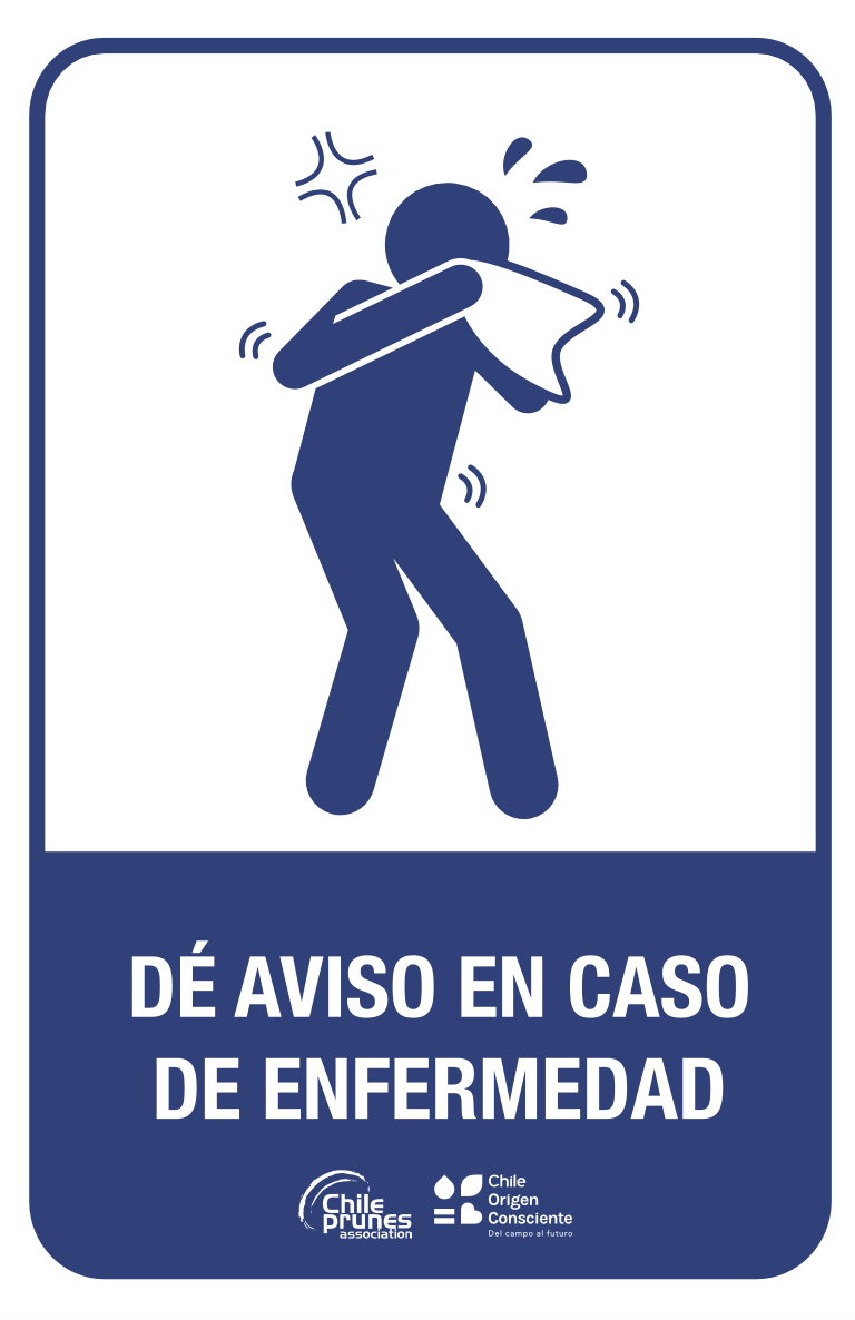 Señalética: Dé aviso en caso de enfermedad